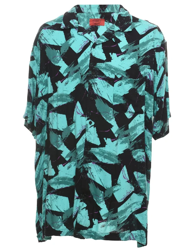 Short Design Short Sleeve Hawaiian Shirt - XL