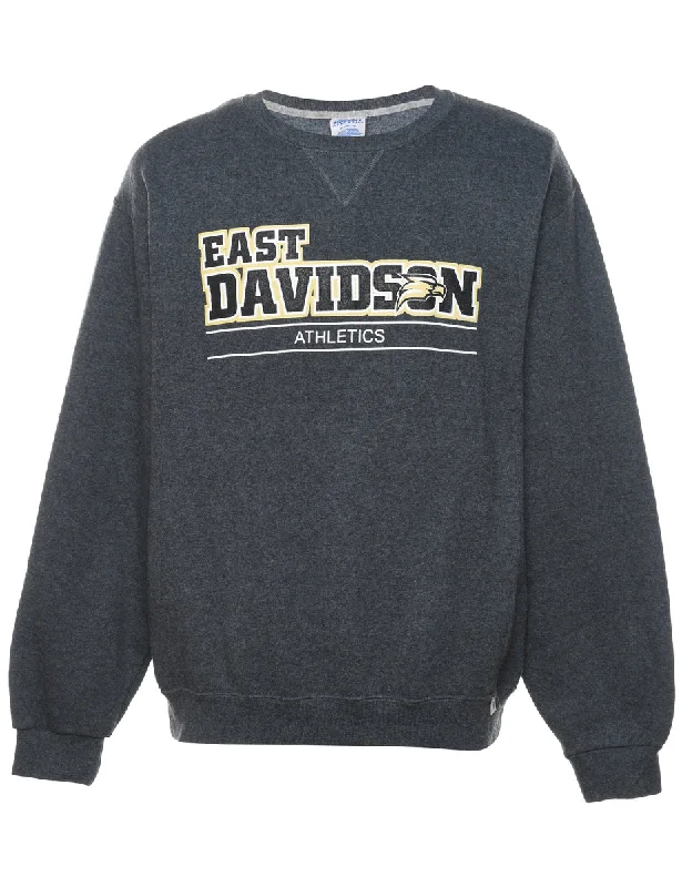 Classic Russell Athletic East Davidson Athletics Printed Dark Grey Sweatshirt - M