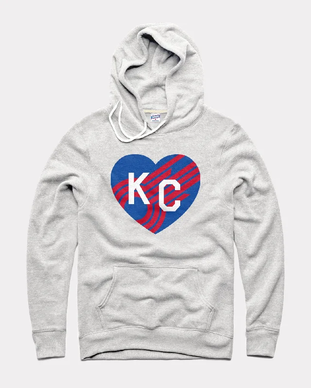 Trendy And Casual KC Comets Heart Ash Hoodie