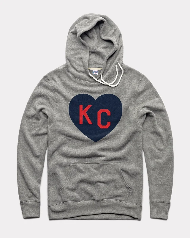Simple Matching Vintage Grey KC Heart Hoodie