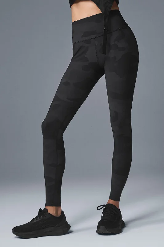 High-end Design High-Waist Camo Vapor Legging - Black Camouflage