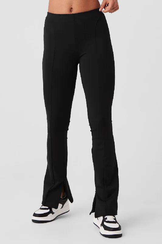 Fresh Wear High-Waist 7/8 Zip It Flare Legging - Black