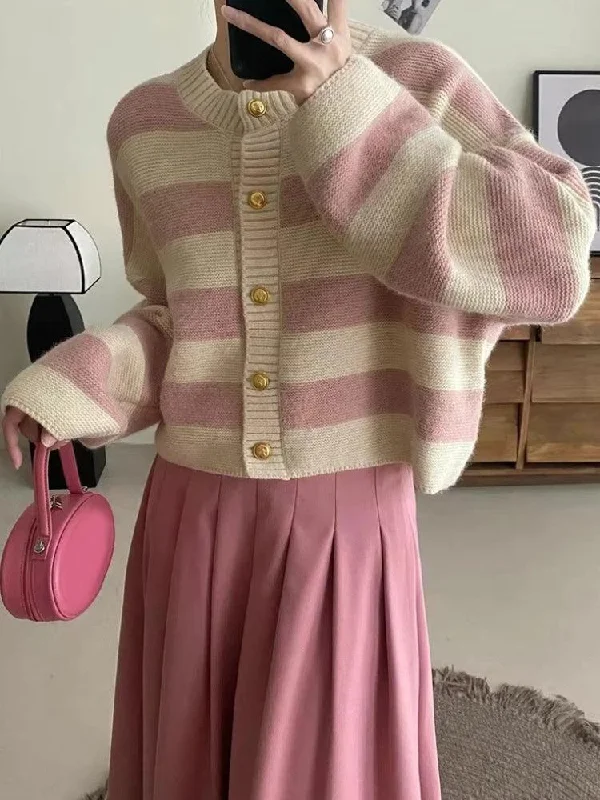 Nightclub Style Striped Cardigan