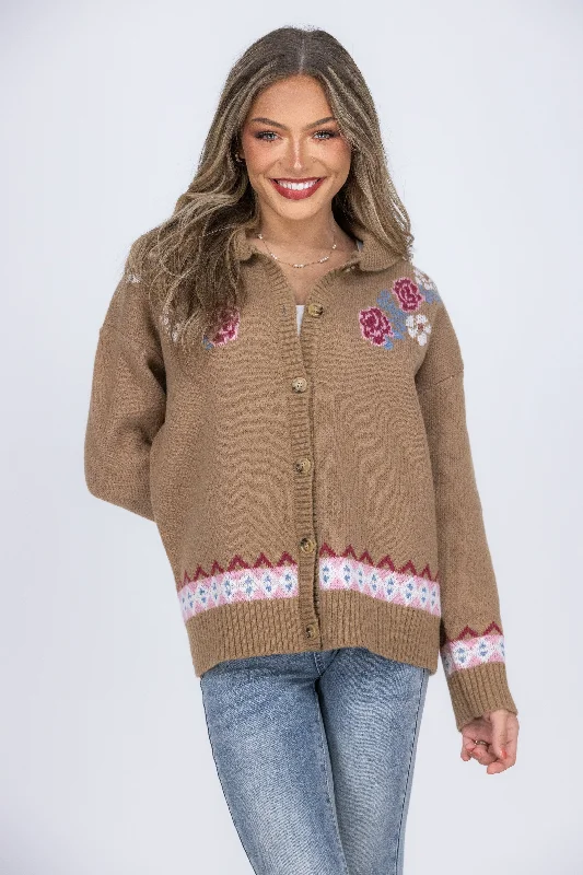 Simple And Comfortable One More Shot Women's Boho Button Up Cardigan Sweater