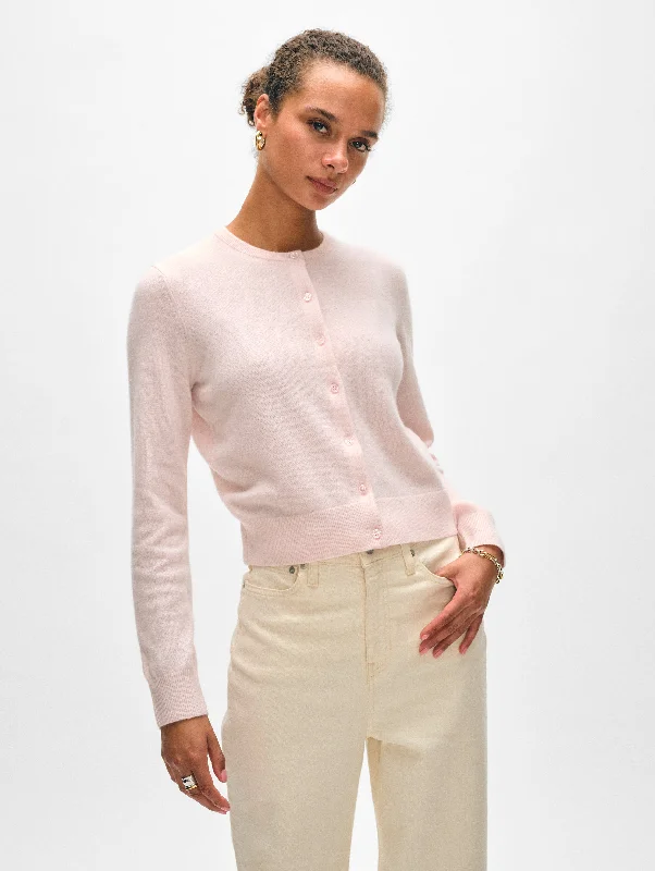 Comfortable and simple Cashmere Crewneck Cardigan