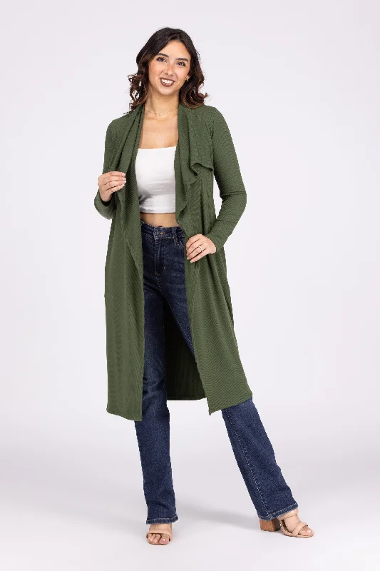 British casual You Are Magical Women's Open Collar Long Sleeve Cardigan