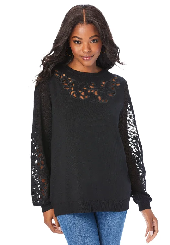 Hip-hop Style Cutout Pullover Sweater