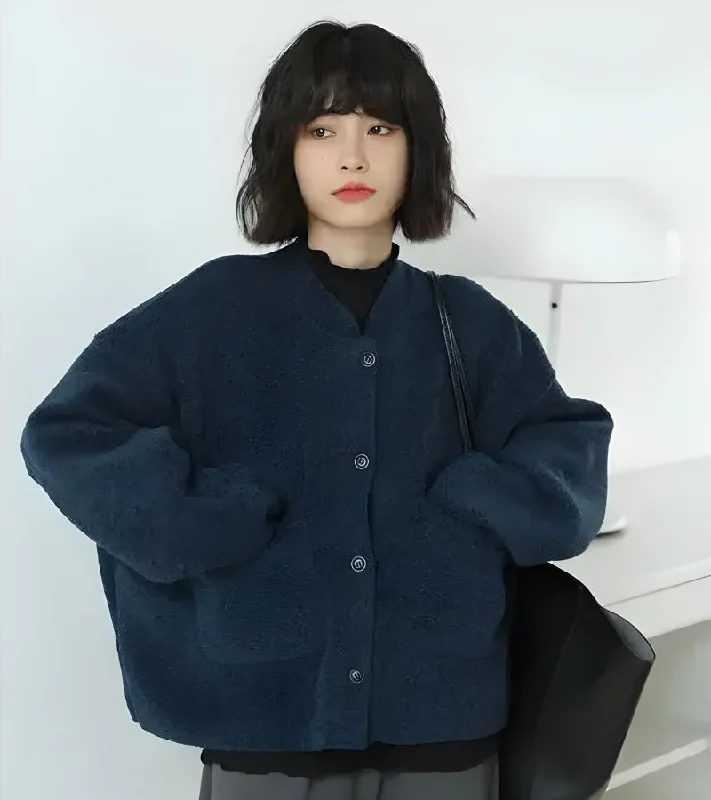 Street Graffiti Design Dark Academia Button Up Pockets Cardigan