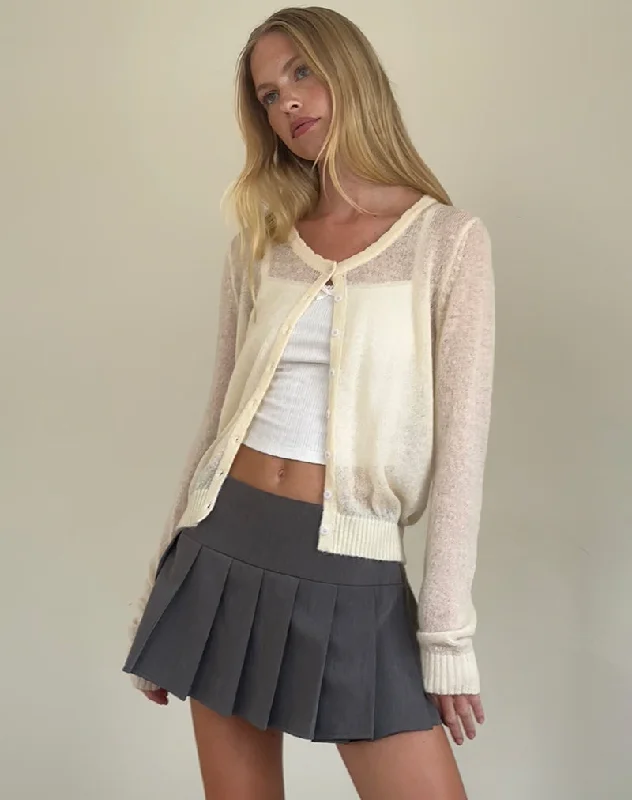 Affordable selection Solana Light Knit Cardigan in Ivory