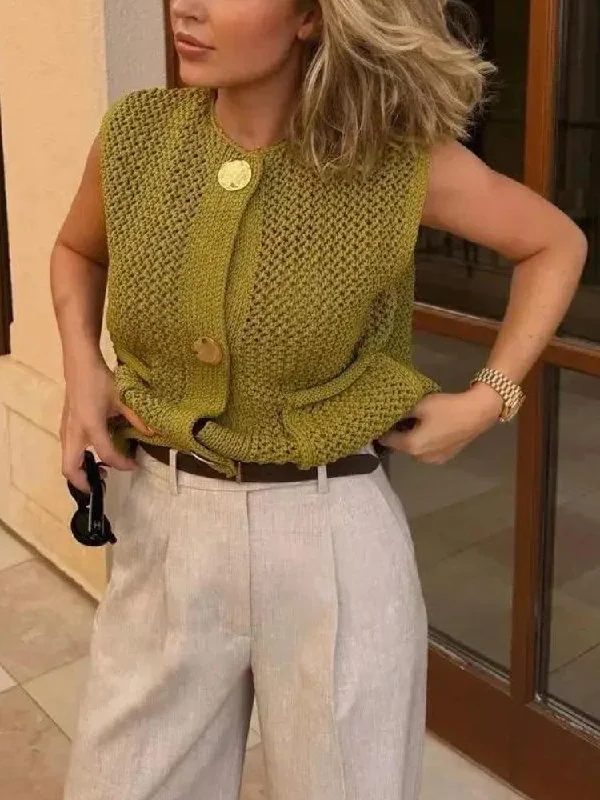 Beautiful Romance Crochet Sleeveless Cardigan