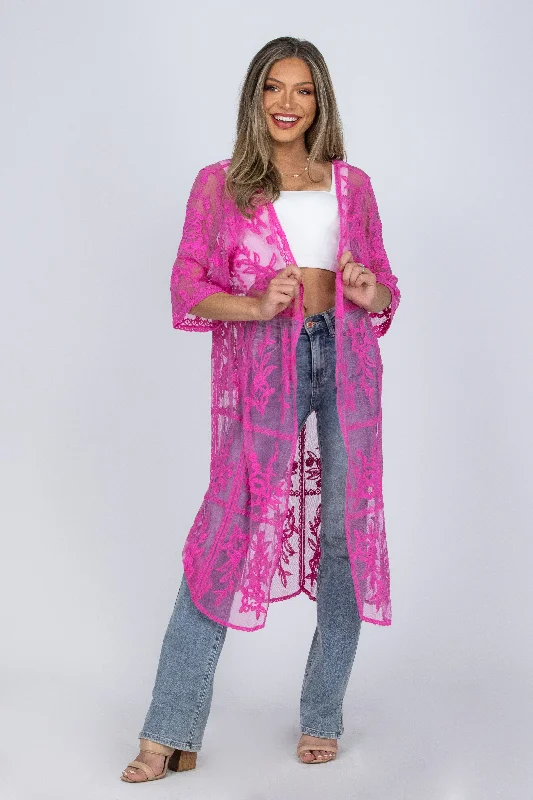Sports suit style Blossom In Life Women's Floral Lace Kimono