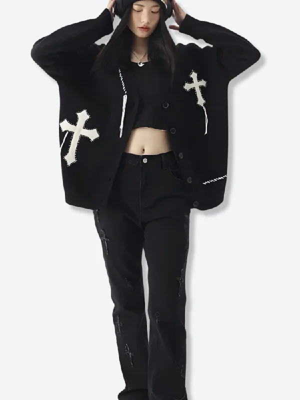Innovative Design Cross Patch Cardigan
