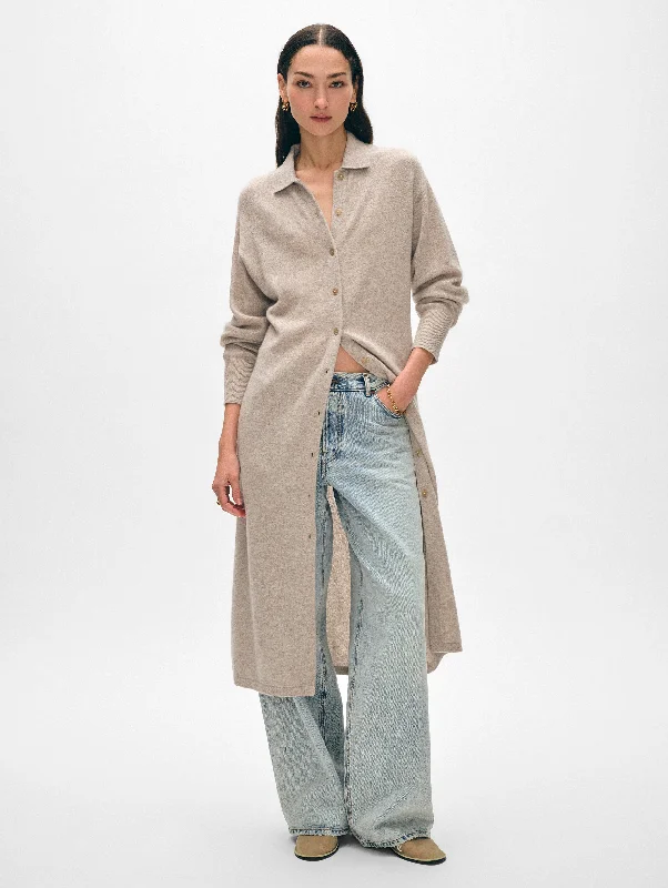 Design sense Cashmere Collared Duster Cardigan