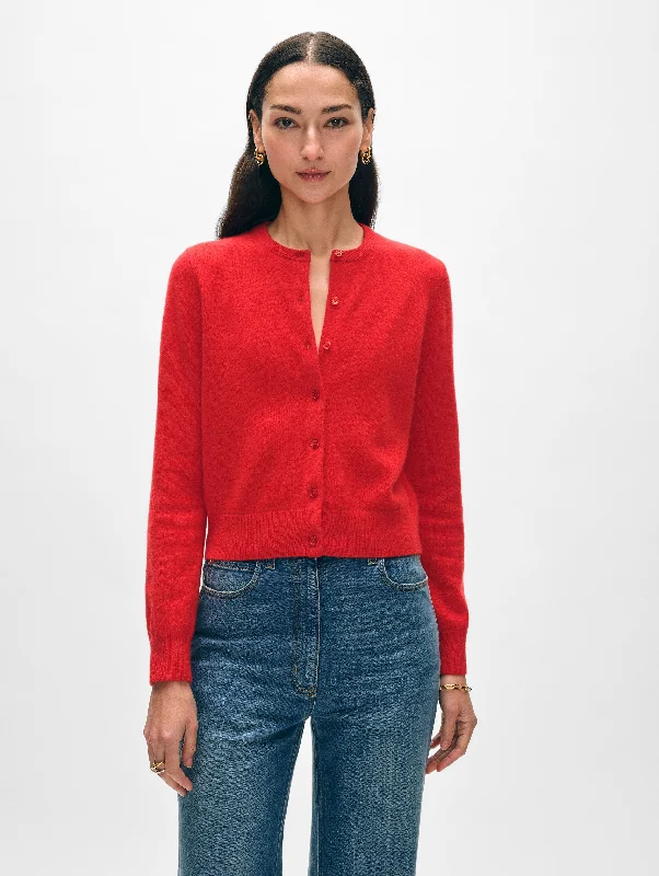 Ultra-lightweight Cashmere Crewneck Cardigan