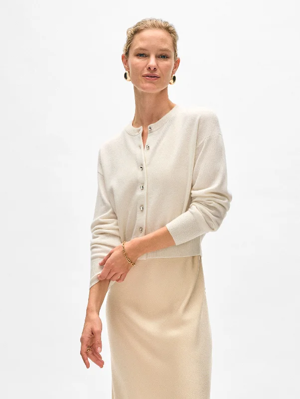 Fashion Comfort Cashmere Rhinestone Button Cardigan