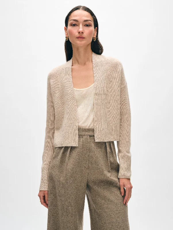 Knowledge And Elegance Cashmere Open Front Cardigan