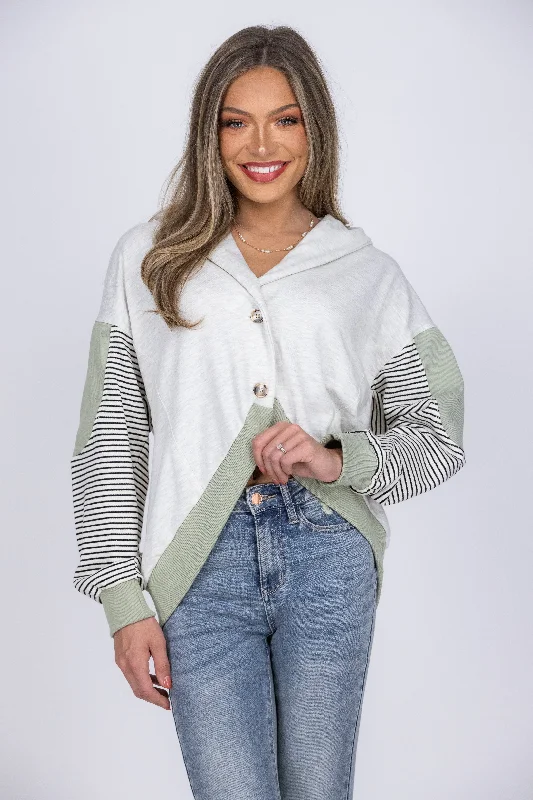 Dessert Matching At Your Fingertips Women's Color Block Cardigan