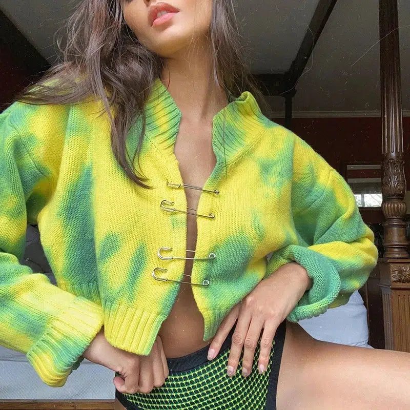 Casual And Versatile Tie Dye Cardigan