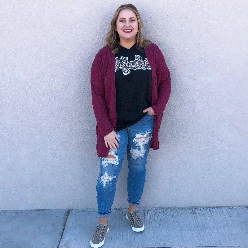 Casual And Comfortable Michelle Maroon Cardigan