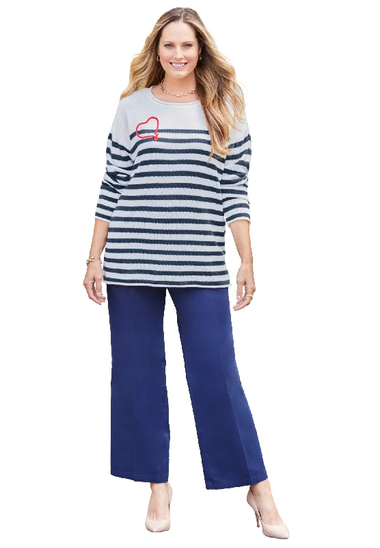 Free And Casual Liz&Me® Heart & Soul Stripe Sweater