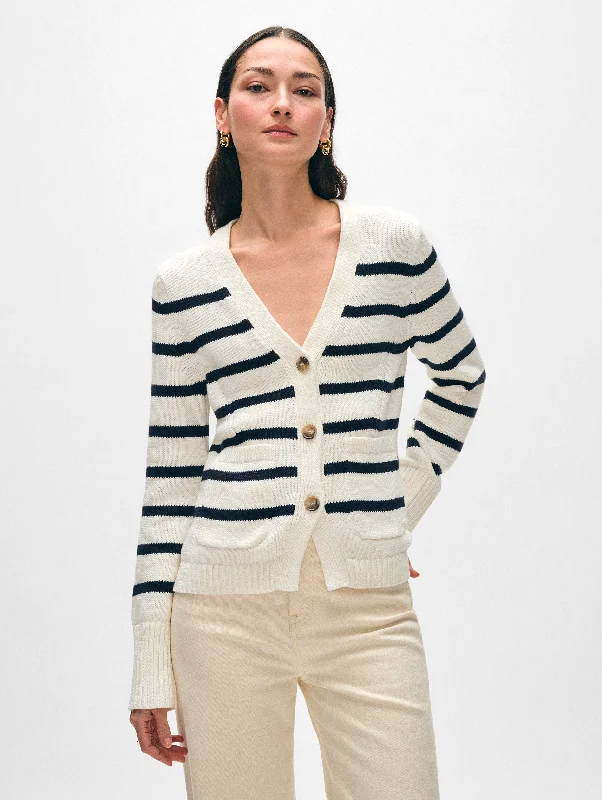 College Style Organic Cotton Waisted Cardigan