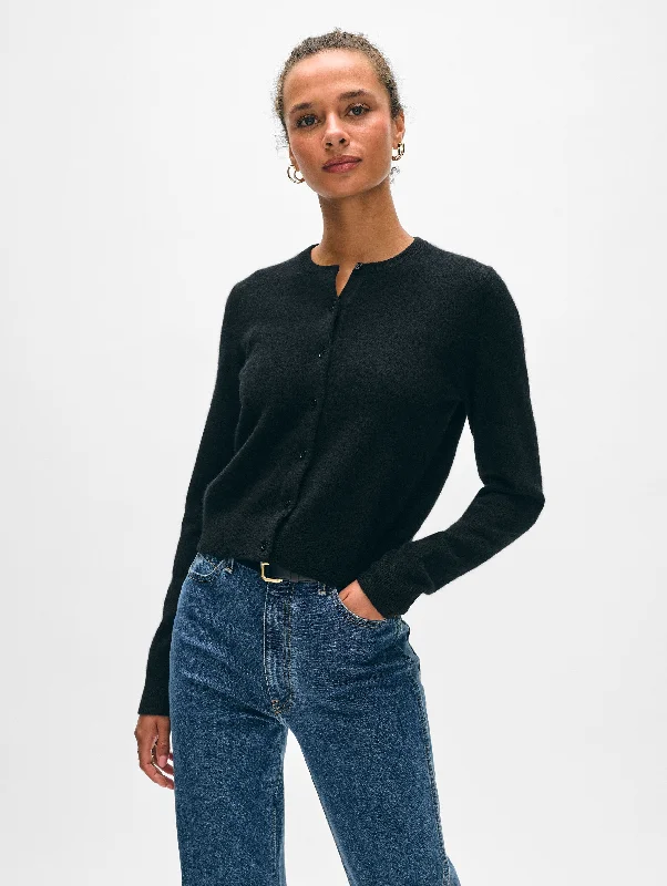 High-end atmosphere Cashmere Crewneck Cardigan