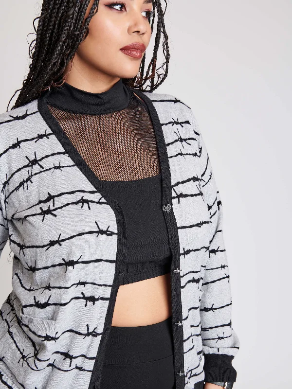 Age-reducing Style Barbed Wire Cardigan