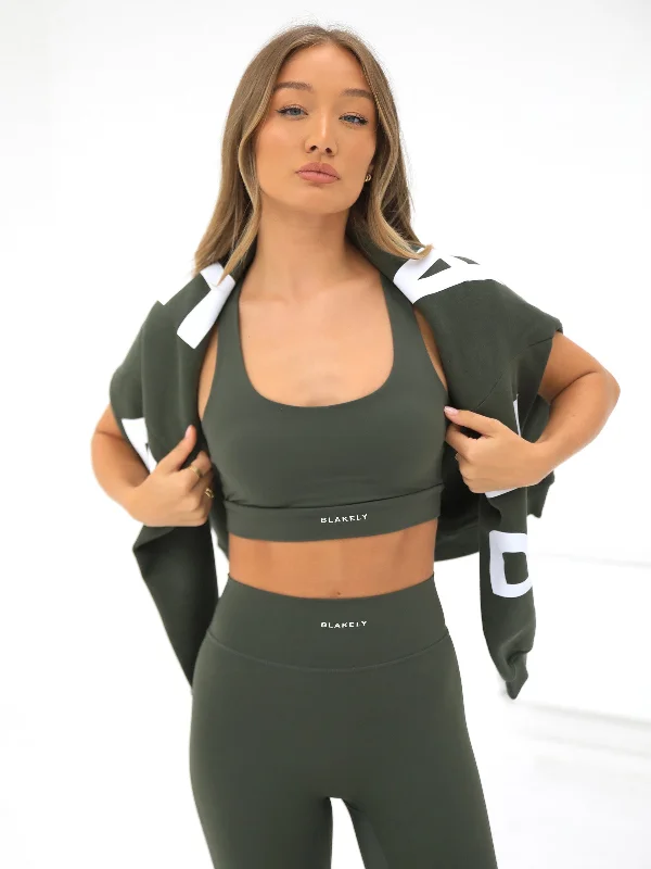 Elegant and noble Ultimate Active Bra - Khaki Green