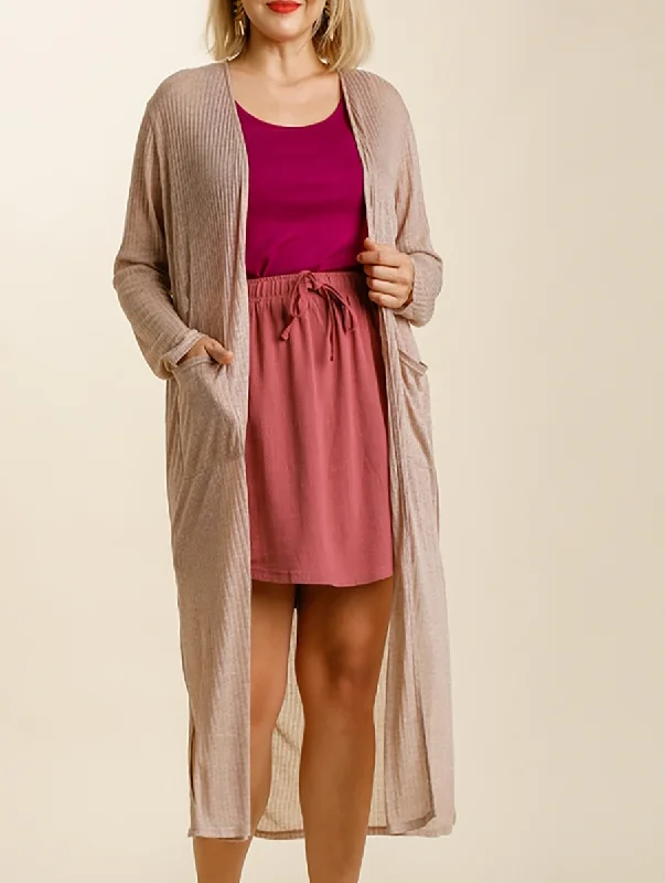Breezy Style Curvy So Perfect Sheer Ribbed Duster