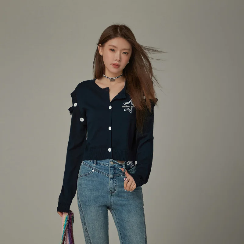 Exquisite Design Two Way Star Button Cardigan
