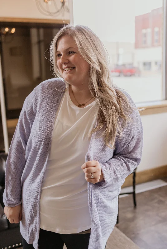 Luxury Fashion DORRIE CURVY OPEN FRONT LONG SLEEVE CARDIGAN 2 COLOR OPTIONS