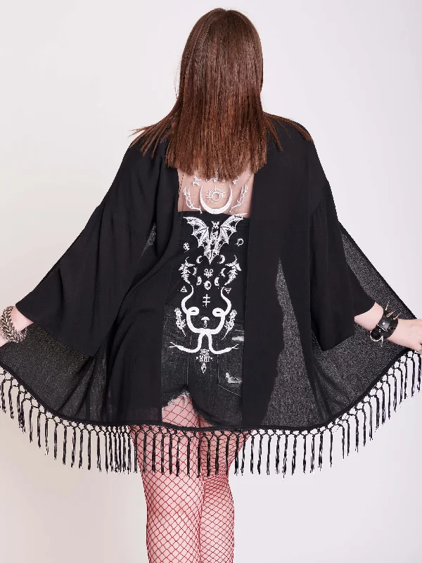 Avant-garde Design Embroidered Bat Kimono
