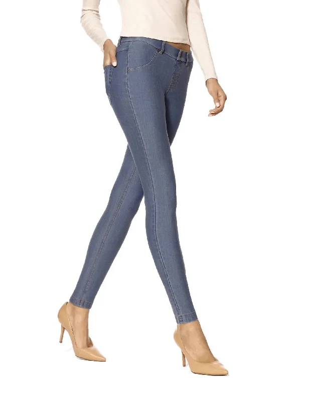 Printed pattern Essential Denim Leggings In Stone Acid Wash