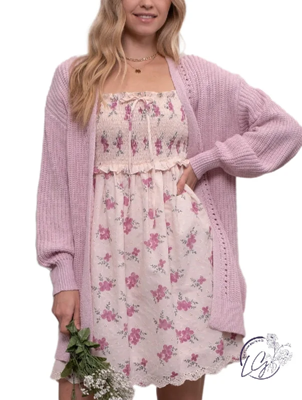 All-Day Wear Eyes On You Eyelet Cardigan