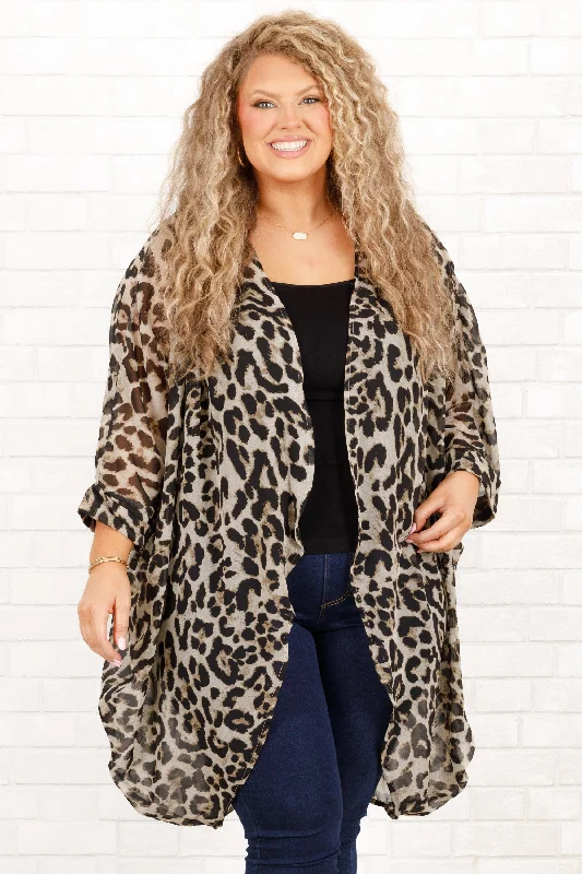 Effortless Dressing Happy Tonight Kimono, Grey