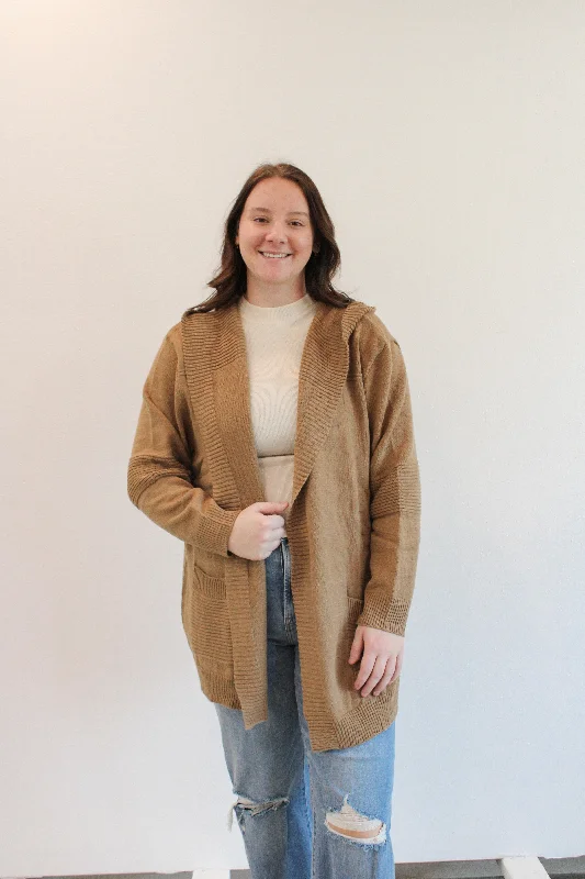 Youthful Vitality KAMELO REG/CURVY KNIT HOODED CARDIGAN