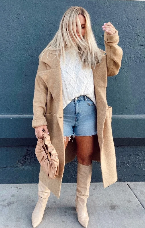 Printed Patterns Melrose Sweater Jacket ~ Camel Knit