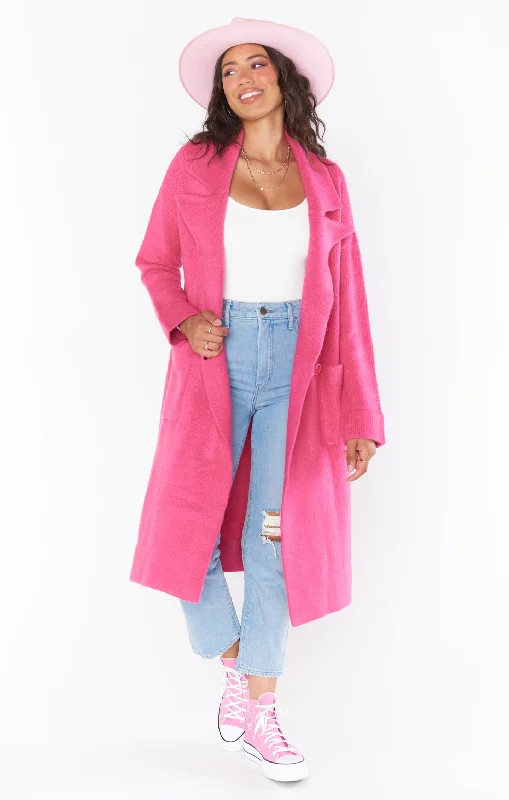 European Plan Melrose Sweater Jacket ~ Hot Pink Knit