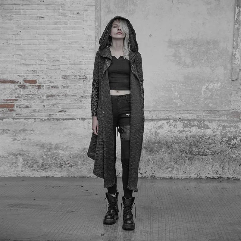 Minimal Classic Women's Punk Hooded Cardigan