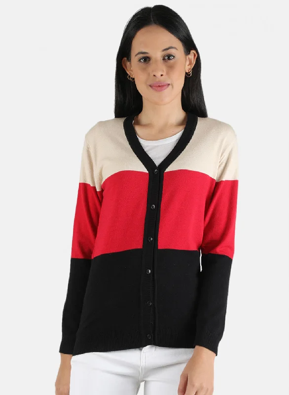 Comfortable And Versatile Women Black Self Design Cardigan