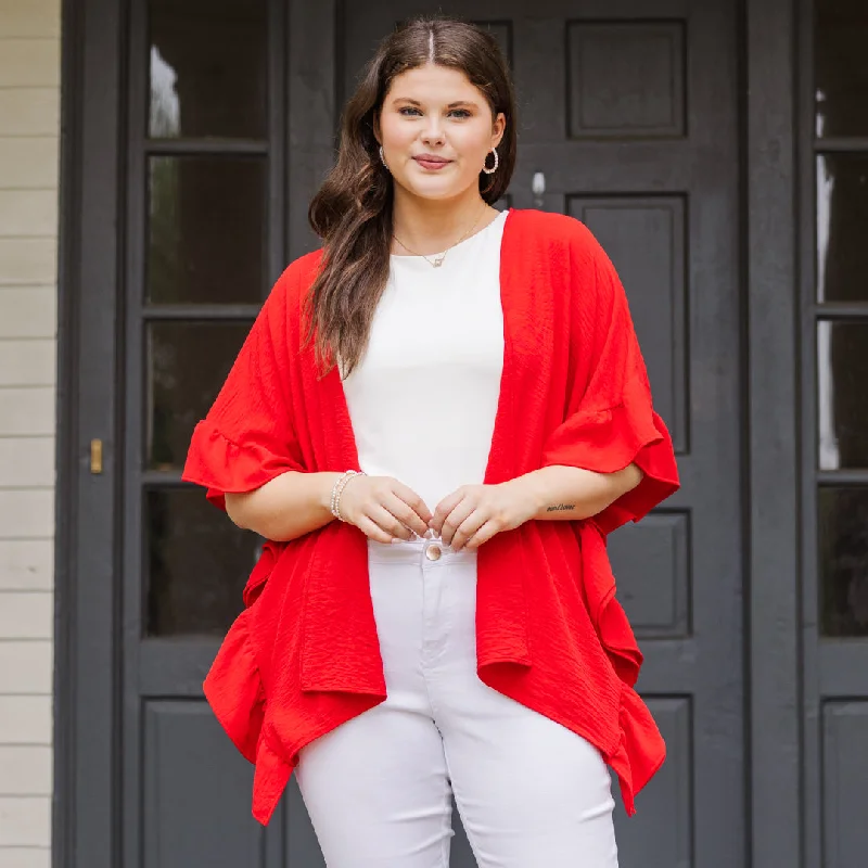 Comfortable Fashion On This Day Kimono, Red
