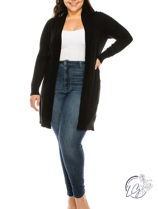 Chic Lounge Curvy Carefree Spirit Long Knit Cardigan