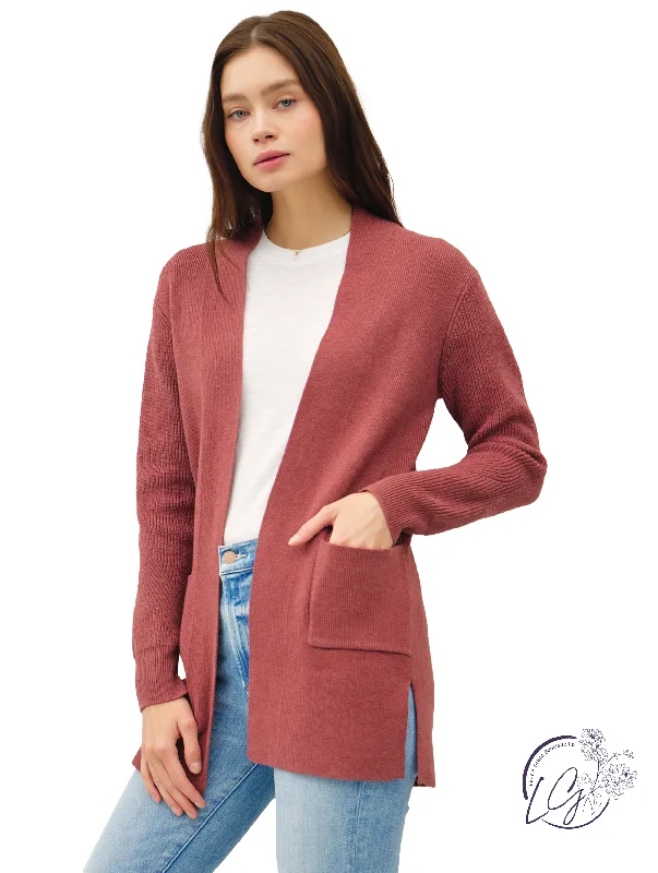 High-end Design Ridge Line Open Cardigan