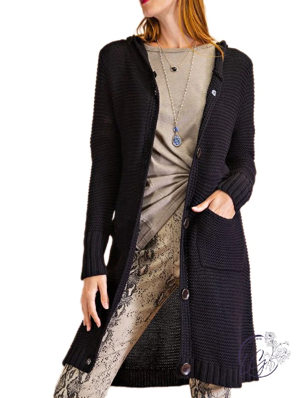 Easy Fashion Curvy Got Ya Maxi Hooded Cardigan