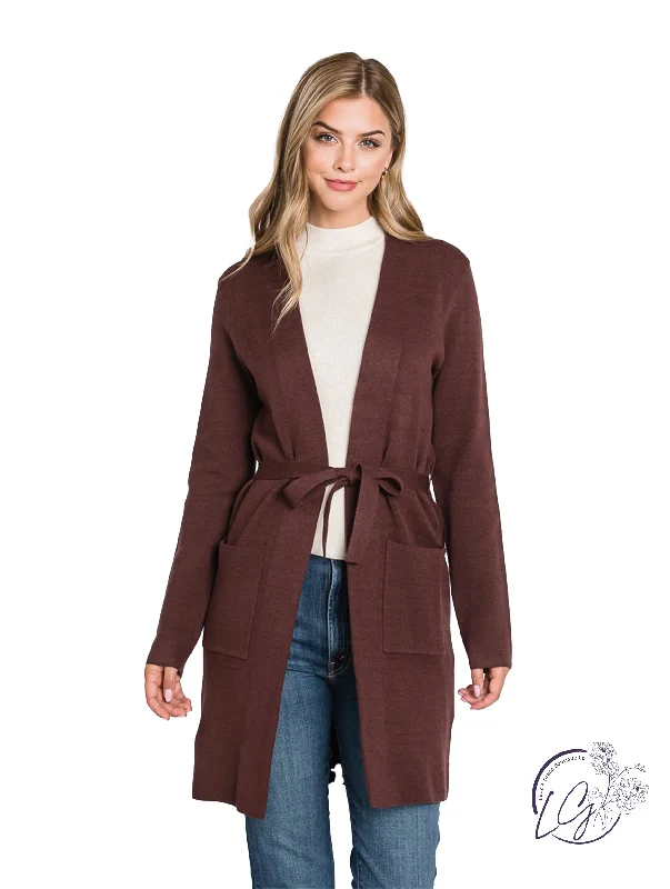 Chic Relaxation Belted Knit Enchantment Cardigan