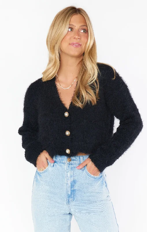 High-end Fashion Tea Time Cardi ~ Black Knit