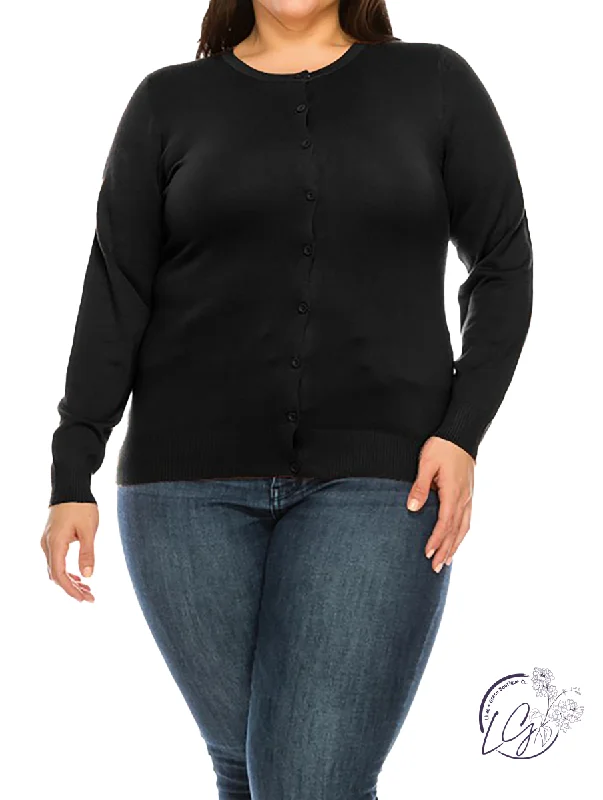 Basic Comfort Curvy Think on it Cardigan in Black