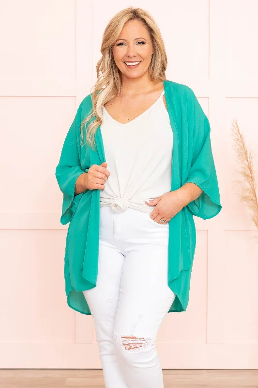 Light Comfort What's Happening Kimono, Kelly Green