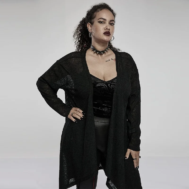 Perfect Tailoring Women's Plus Size Gothic Back Skull Kimono Cardigan