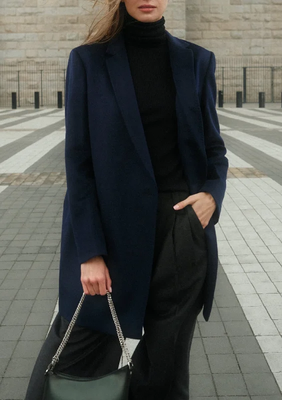 Effortless Wear Blue Wool coat